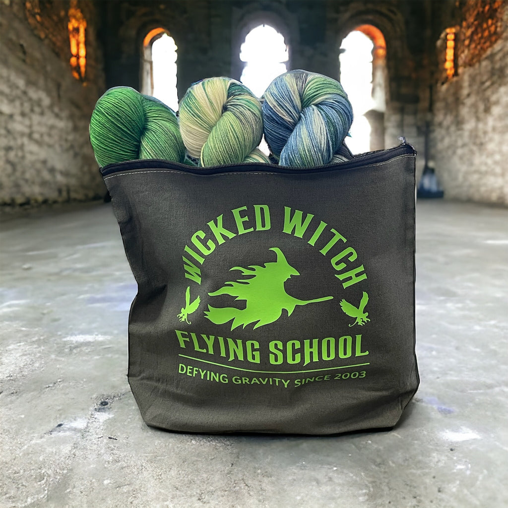 Wicked Witch Flying School Project Bag (dyed-to-order)