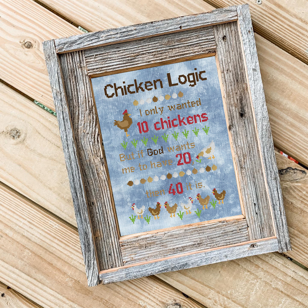 Chicken Logic Cross Stitch Kit