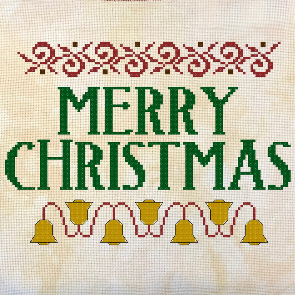 Merry Christmas Cross Stitch Pattern