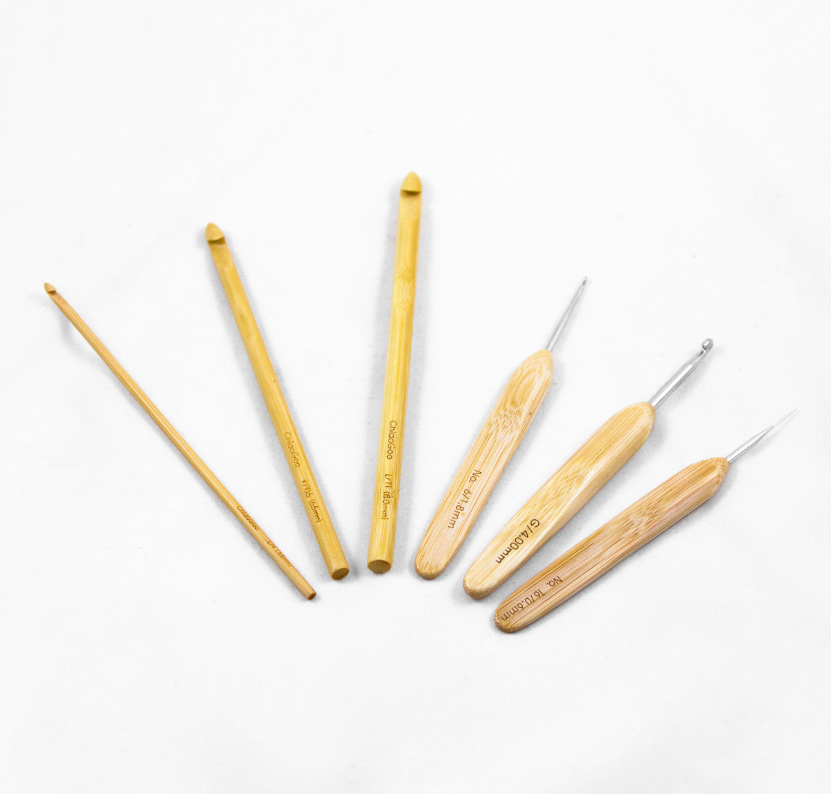 ChiaoGoo Bamboo Crochet Hooks, ready to ship