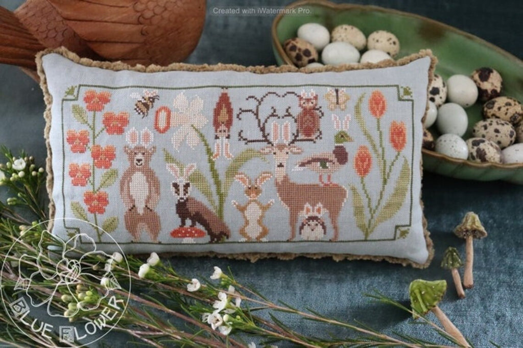 Rabbit Parade by the Blue Flower