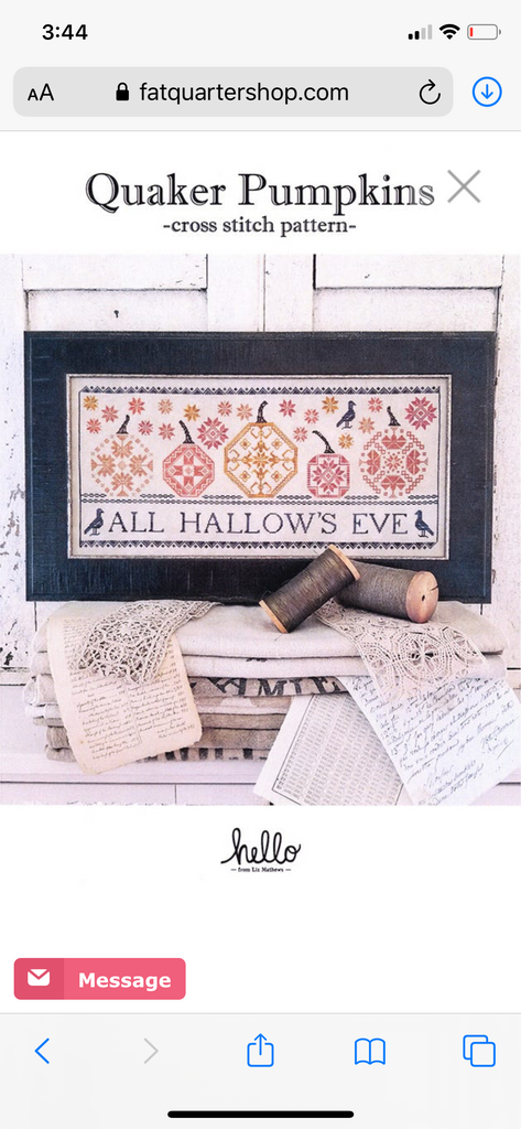 Quaker Pumpkins Cross Stitch Kit