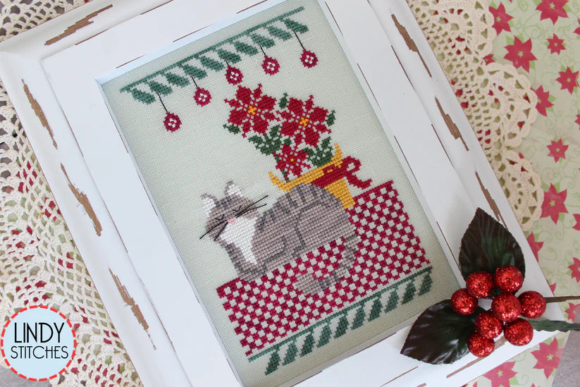 Napping In The Poinsettias by Lindy Stitches
